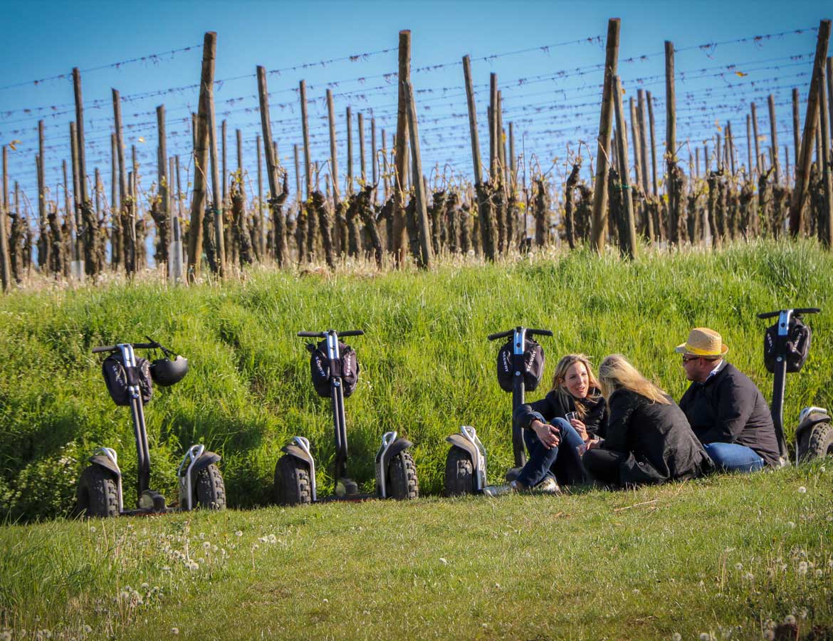 Pause crémant dans les vignes